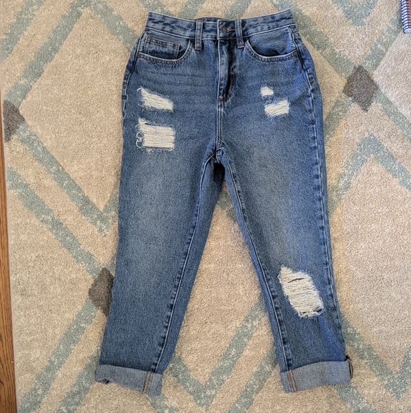 Sam Edelman The Stilleto Straight High Rise Straight Crop Blue Jeans, Size 0/25 - Picture 1 of 3